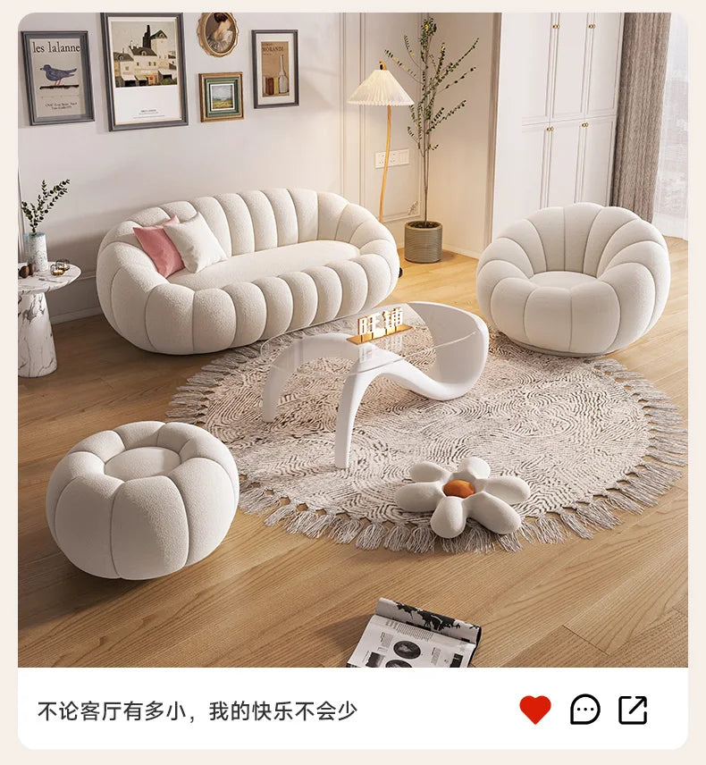 Elegant Teddy Sammet Recliner Soffa – Nordisk Stil – Bekväm Loungestol för Vardagsrum