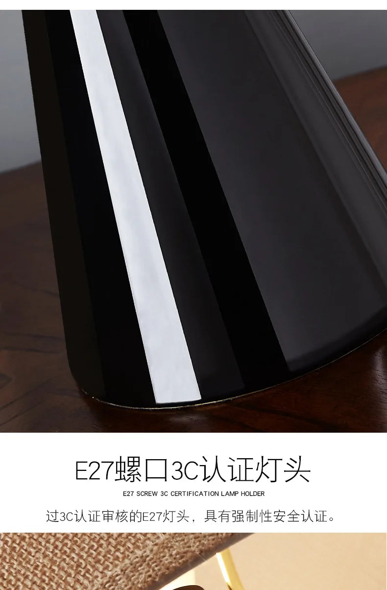 đĄ KIQUNE Bordslampa i Amerikansk Minimalistisk Stil â JĂ€rn & Tyg â LED â För Sovrum & Arbetsrum