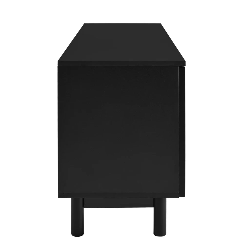 Modern Svart TV-bänk – Elegant Design med Justerbar Förvaring