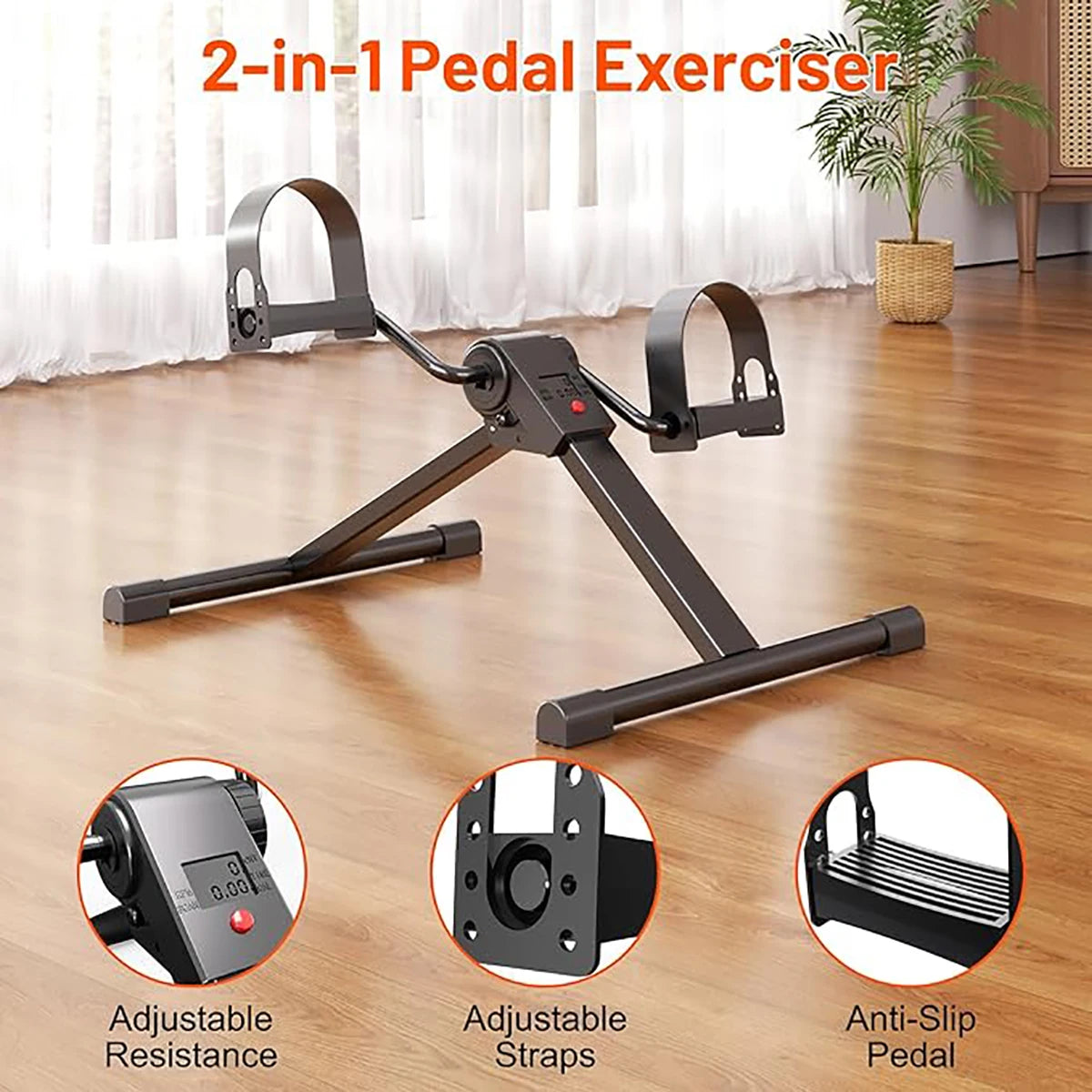Superun Pedaltränare – Mini motionscykel med LCD-skärm och appanslutning