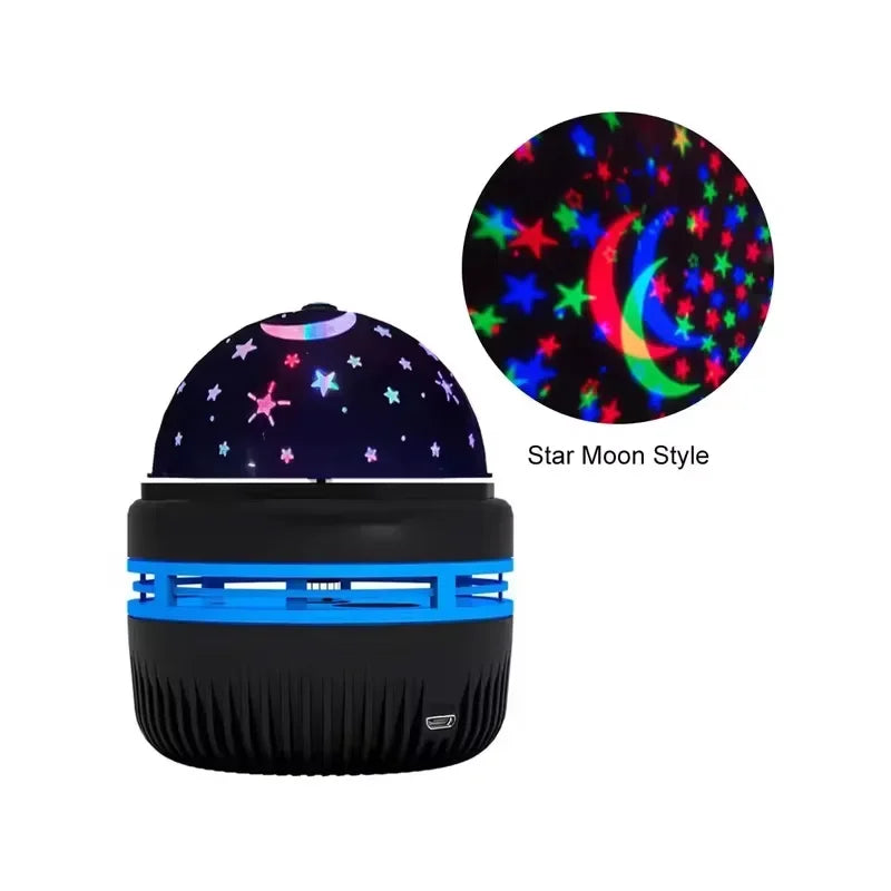 LED Stjärnhimmel Projektorlampa – Roterande nattlampa med måne & stjärnor (USB)