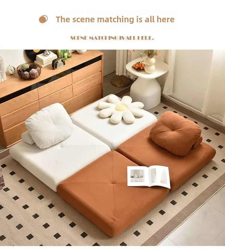 Modern Fällbar Soffbädd i Manchestertyg – 1-sits Futon med ryggstöd för vardagsrum & sovrum