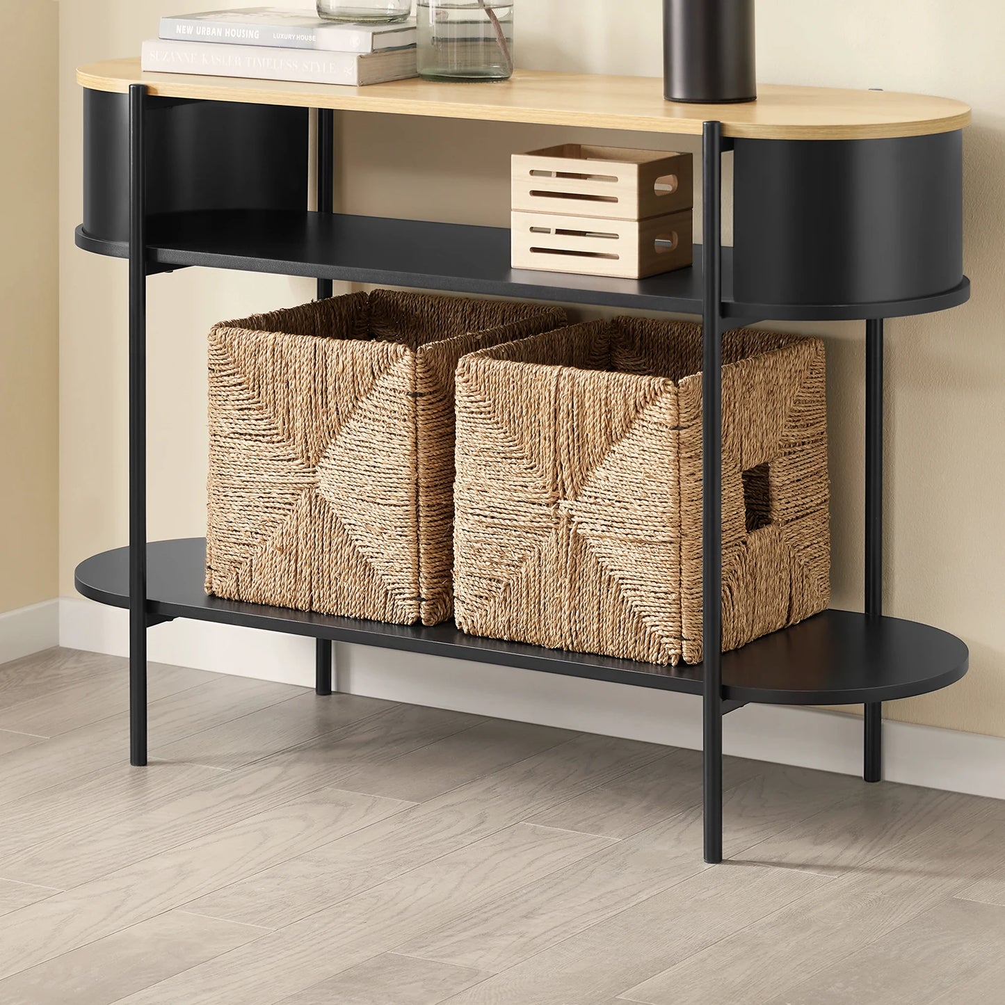 SoBuy FSB102 Konsolbord – Industriell Design med 3 Hyllplan
