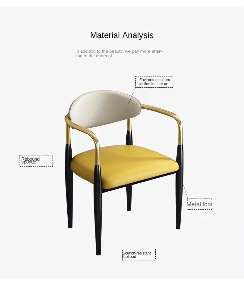 Designstol med Svarta Metallben – Mjuk & Ergonomisk – För Vardagsrum, Sminkhörna & Restaurang