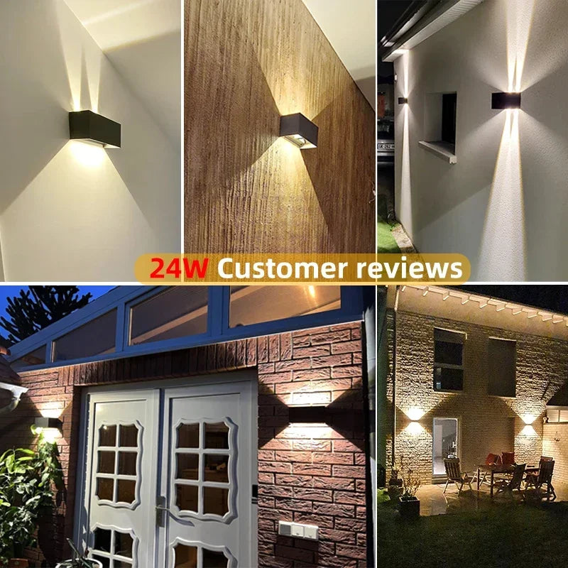 Modern Vägglampa i Aluminium – LED-ljus med IP65 Skyddsnivå