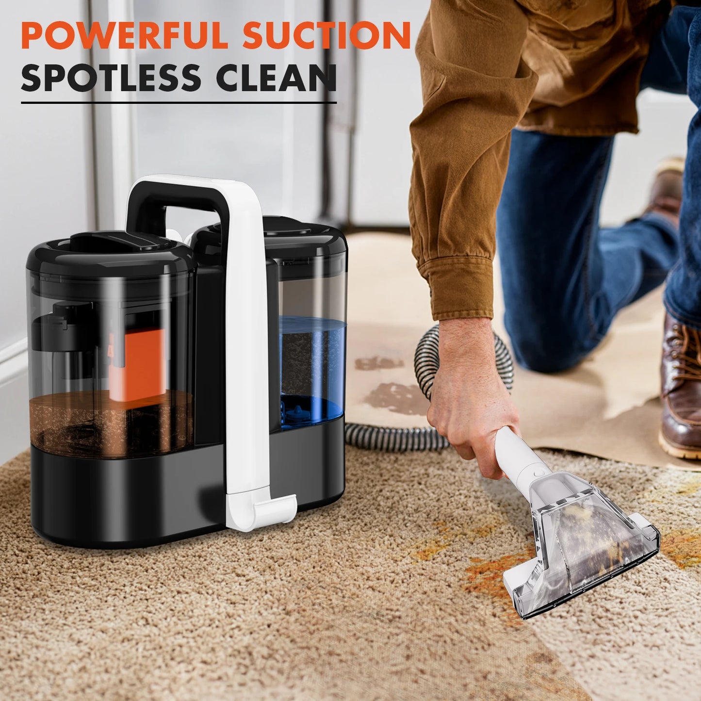 OMESER® W07 Fläckborttagare – 600W Möbel & Mattvård