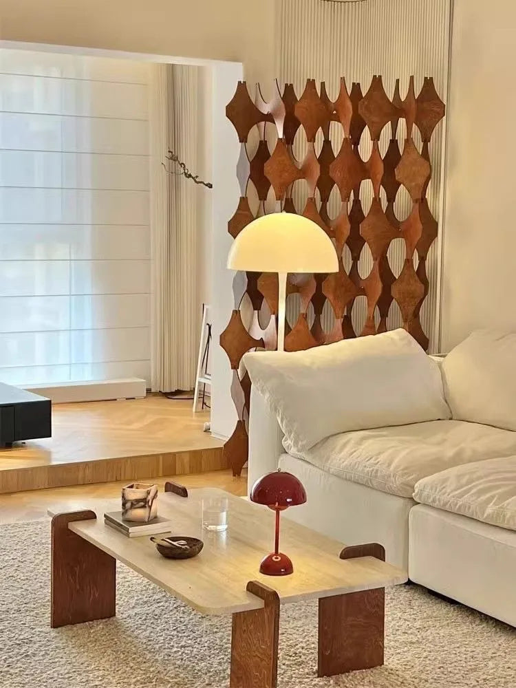 ☕ Nordiskt Soffbord – Rektangulärt Bord i Massivt Trä & Stenfinish