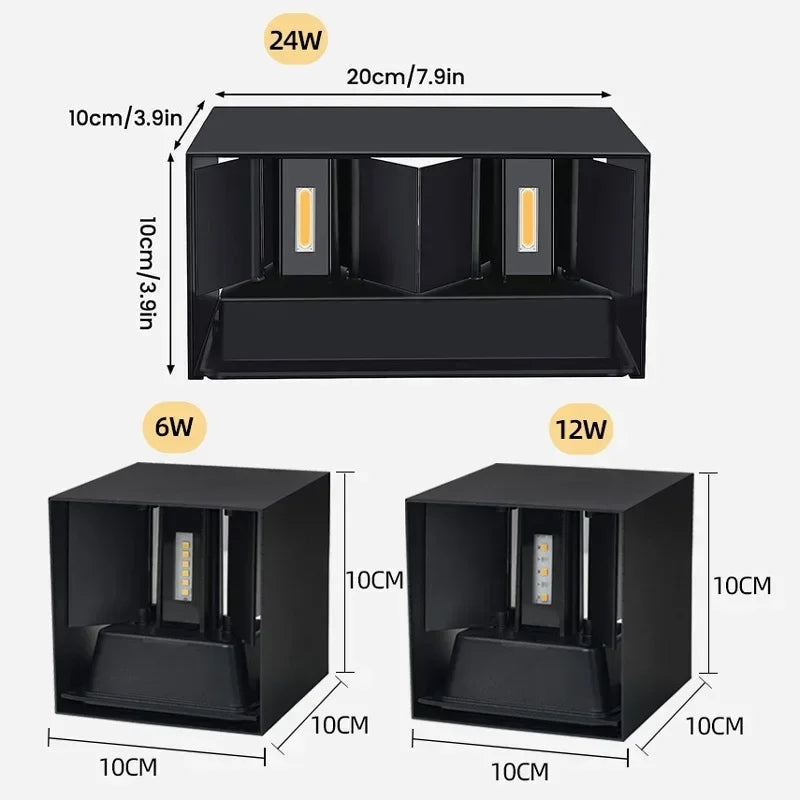 Modern Vägglampa i Aluminium – LED-ljus med IP65 Skyddsnivå