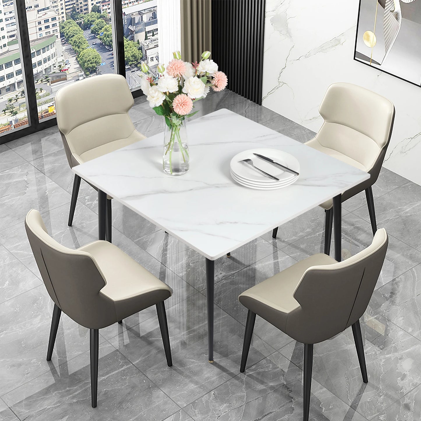 Wisfor Matbord i Sintrad Sten – Modern Rektangulär Design för 2–4 Personer