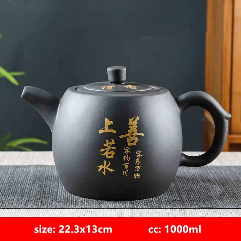 Yixing Tekanna i lila lera – Handgjord traditionell tekanna (1 liter)