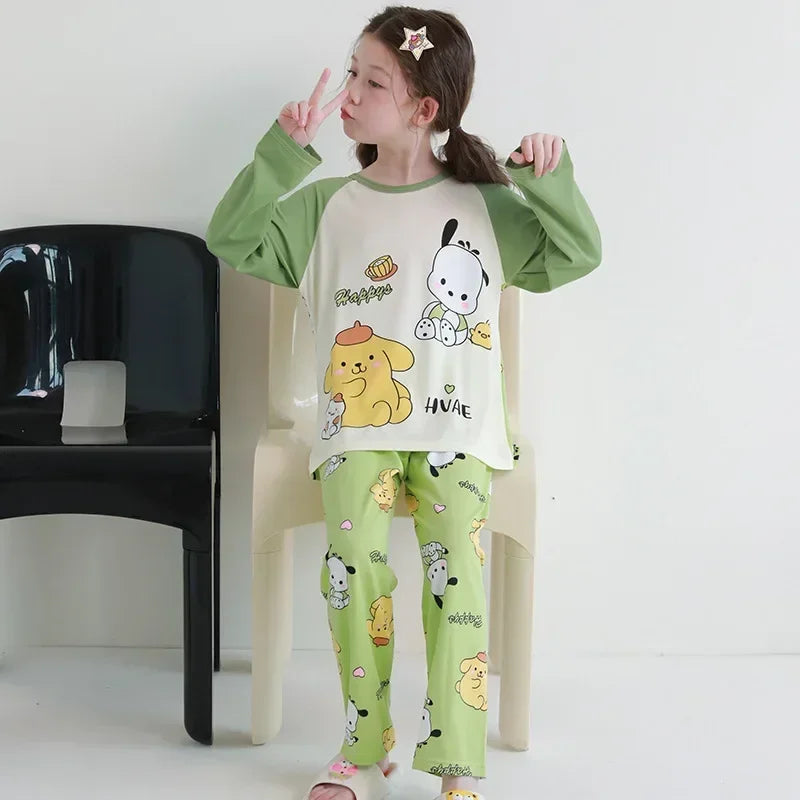 🧸 Sanrio Pyjamas för Barn – Kuromi, My Melody, Cinnamoroll – Långärmad – 100% Bomull – Kawaii Design