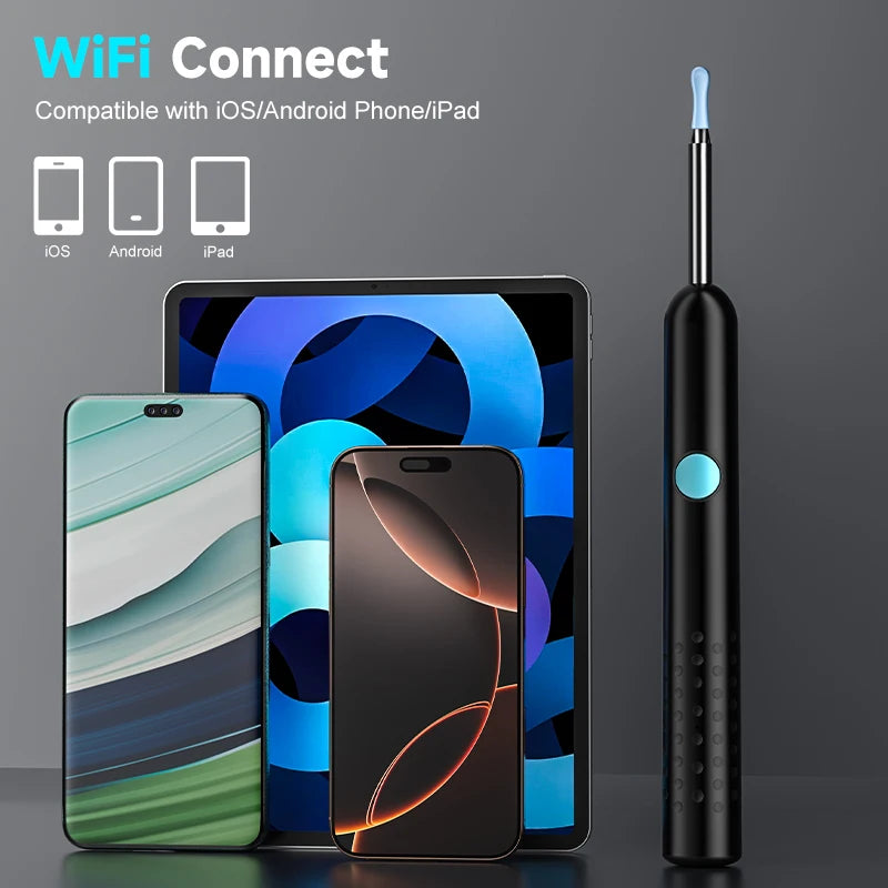 HD Visuell Öronkamera med WiFi – Vattentät 4.2mm med LED & Förvaringsfodral