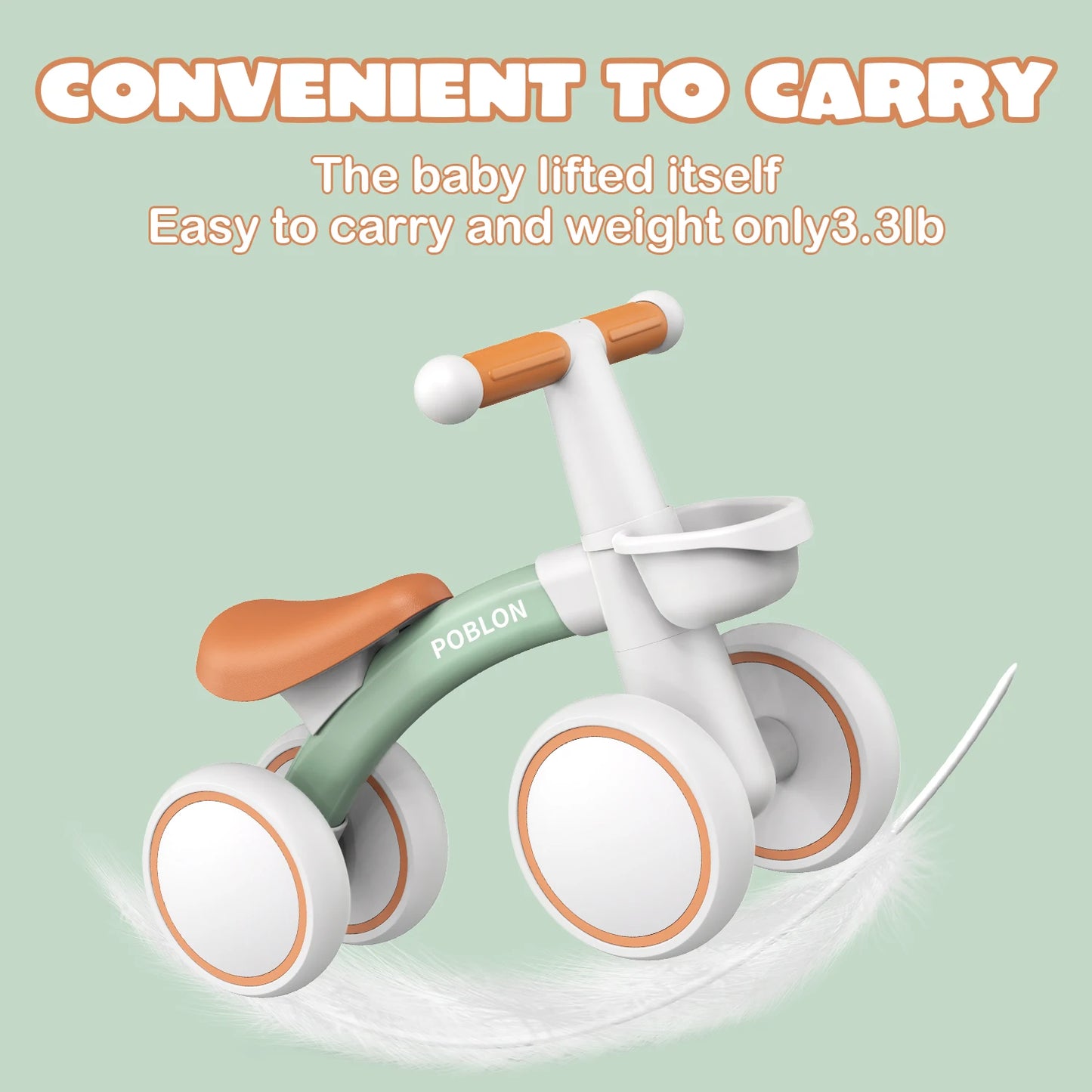 Baby Balanscykel med 4 Hjul – För Barn 12–24 Månader | Utan Pedaler