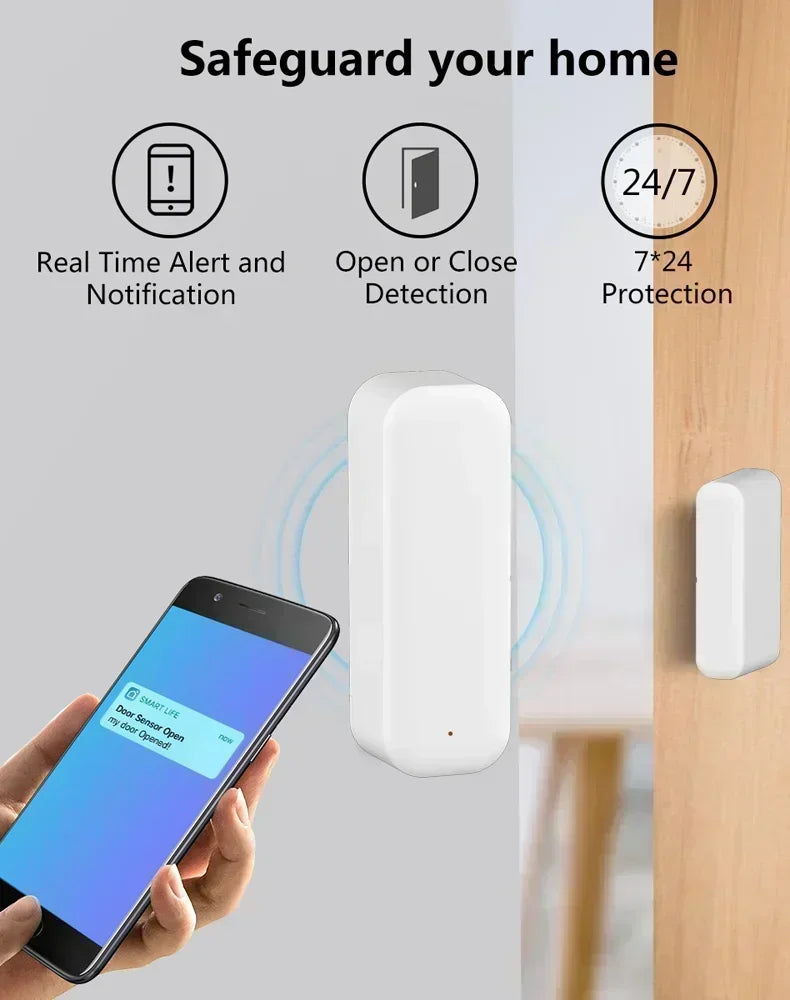 Tuya WiFi Dörr- & Fönstersensor – Smart Trådlös Detektor med Appstyrning