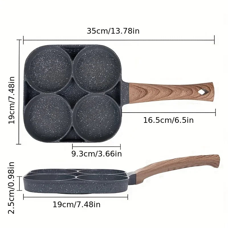 EggMaster™ 4-Håls Stekpanna – Snabb & Jämn Matlagning