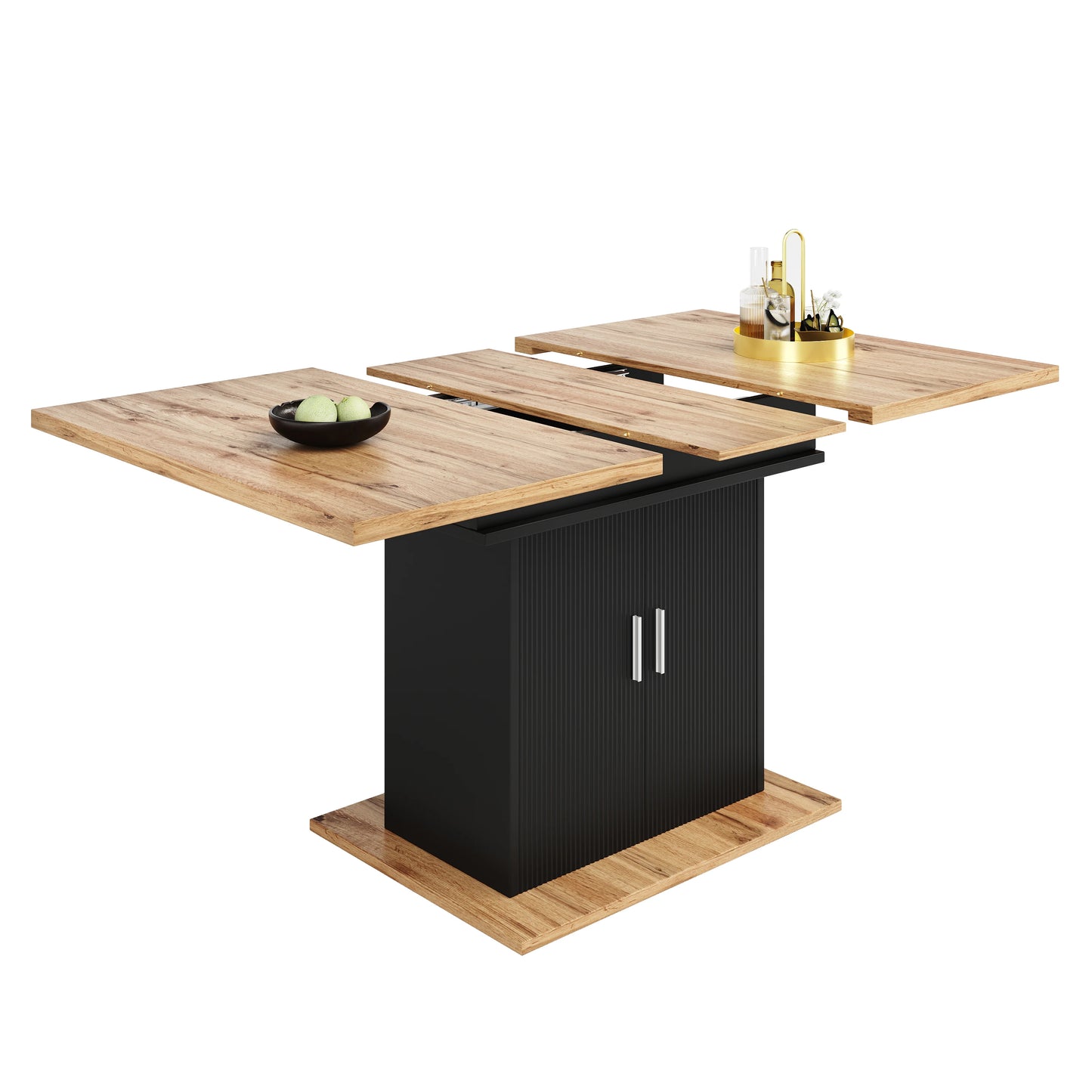 Utdragbart Matbord med Förvaring – 140 × 70 cm för Kök & Vardagsrum