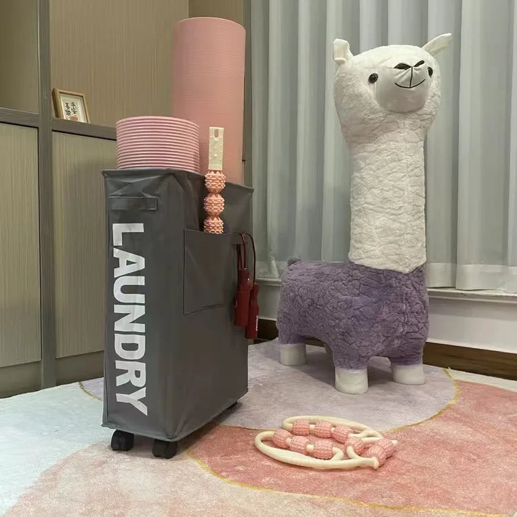 đ§ș HopfĂ€llbar TvĂ€ttkorg â 53Ă39Ă18.5 cm â GrĂ„/Beige â För KlĂ€der, Yoga & Hemförvaring