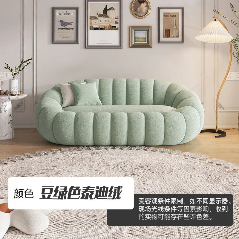 Elegant Teddy Sammet Recliner Soffa – Nordisk Stil – Bekväm Loungestol för Vardagsrum