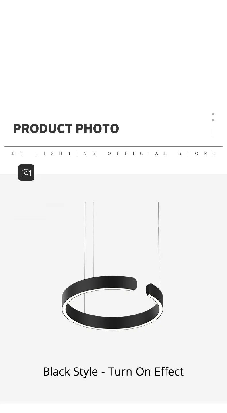 Nordisk LED Ringformad Taklampa – Modern Design i Roséguld, Svart, Vitt & Guld