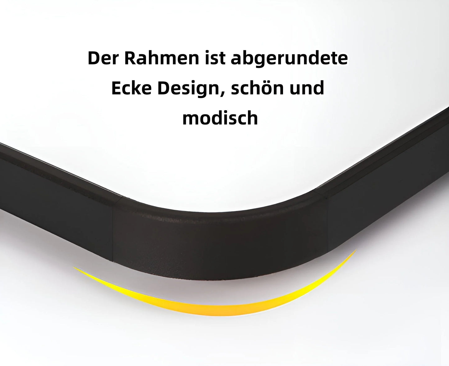 Helkroppsspegel med Rundade Hörn – 155 × 45 cm i Svart