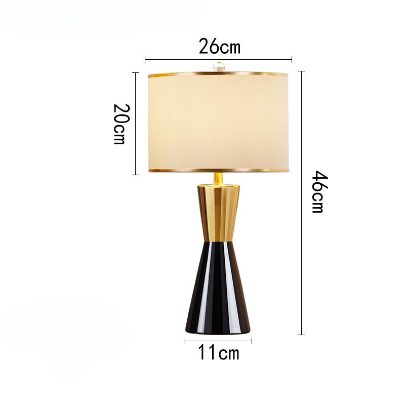 đĄ KIQUNE Bordslampa i Amerikansk Minimalistisk Stil â JĂ€rn & Tyg â LED â För Sovrum & Arbetsrum