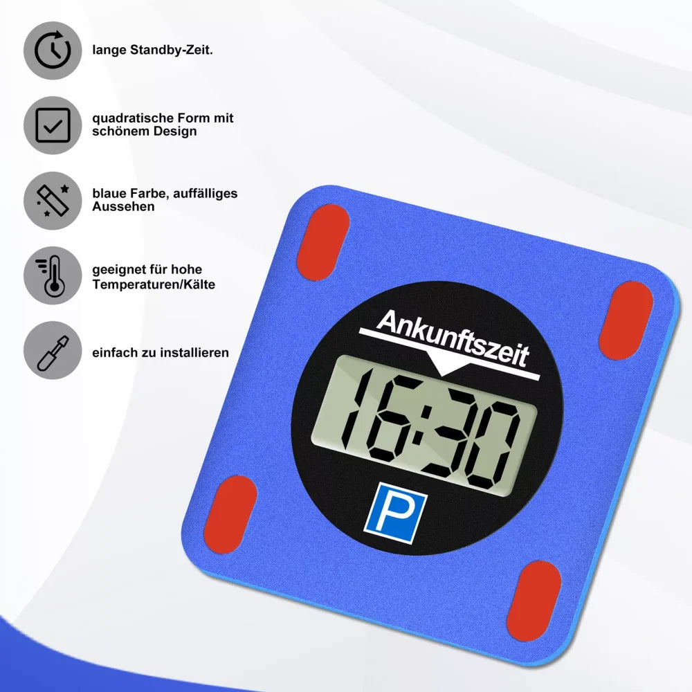 Elektronisk Parkeringsskiva – LCD Dubbel Display – Automatisk Tidtagning
