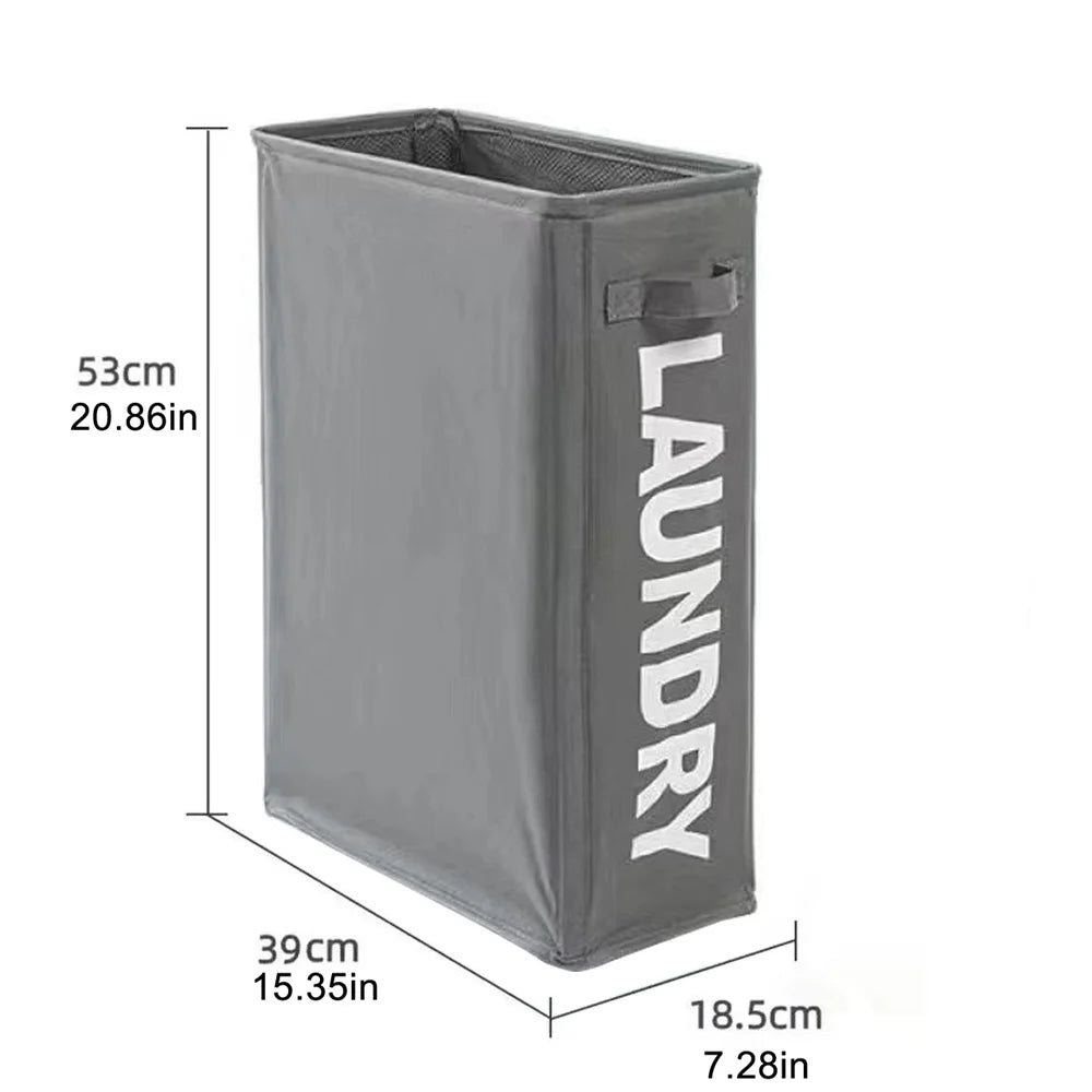 đ§ș HopfĂ€llbar TvĂ€ttkorg â 53Ă39Ă18.5 cm â GrĂ„/Beige â För KlĂ€der, Yoga & Hemförvaring