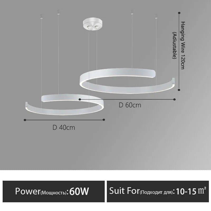 Nordisk LED Ringformad Taklampa – Modern Design i Roséguld, Svart, Vitt & Guld