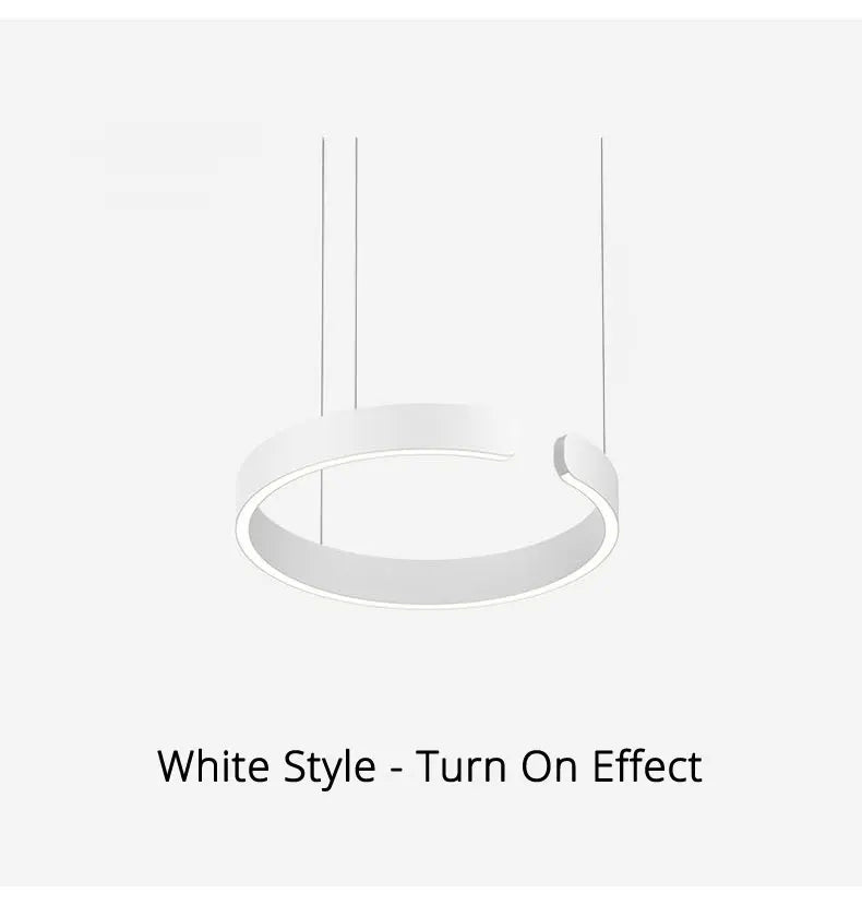 Nordisk LED Ringformad Taklampa – Modern Design i Roséguld, Svart, Vitt & Guld