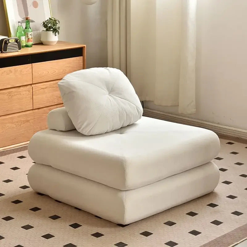 Modern Fällbar Soffbädd i Manchestertyg – 1-sits Futon med ryggstöd för vardagsrum & sovrum