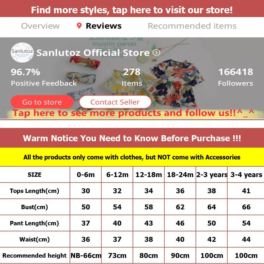 Sanlutoz Baby Pyjamas – 100% Kammad Bomull – Djurmotiv – 2-delad Set för Nyfödda & Småbarn (0–4 år)