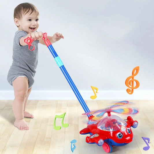 Baby Walker Flygplansbil – Handdriven Gåleksak för Barn | Utomhuslek från 4 år