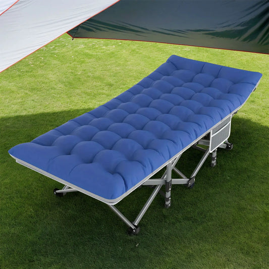Modern Hopfällbar Campingsäng med Förvaring – 190x71x37 cm