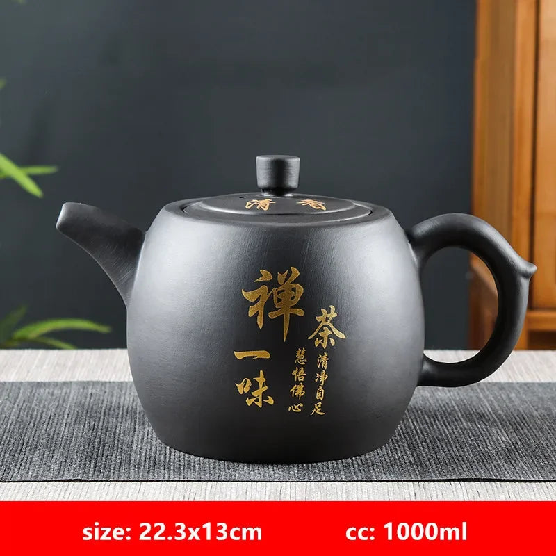 Yixing Tekanna i lila lera – Handgjord traditionell tekanna (1 liter)