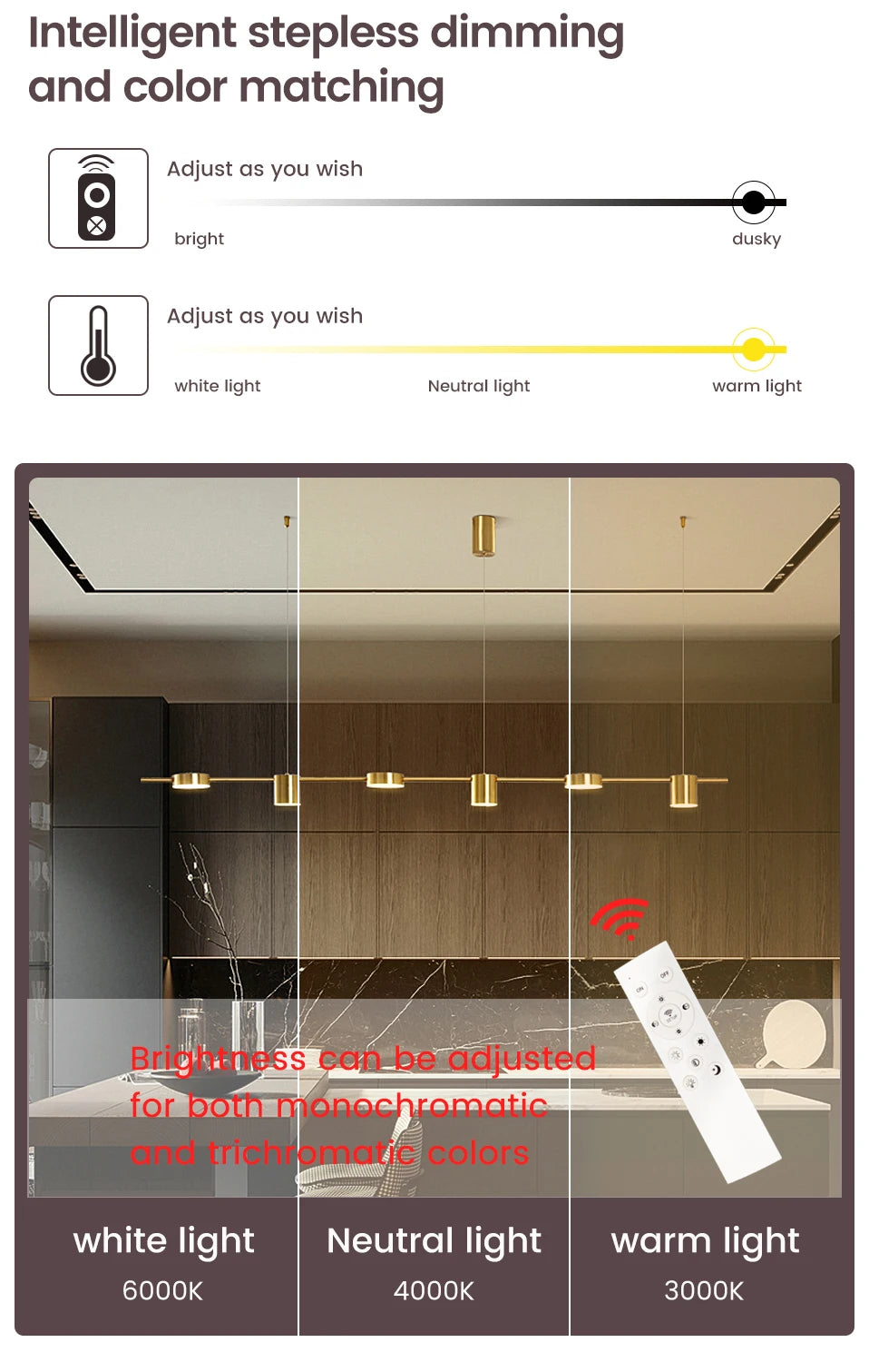 Modern LED Taklampa Dimbar – Vardagsrum & Kök