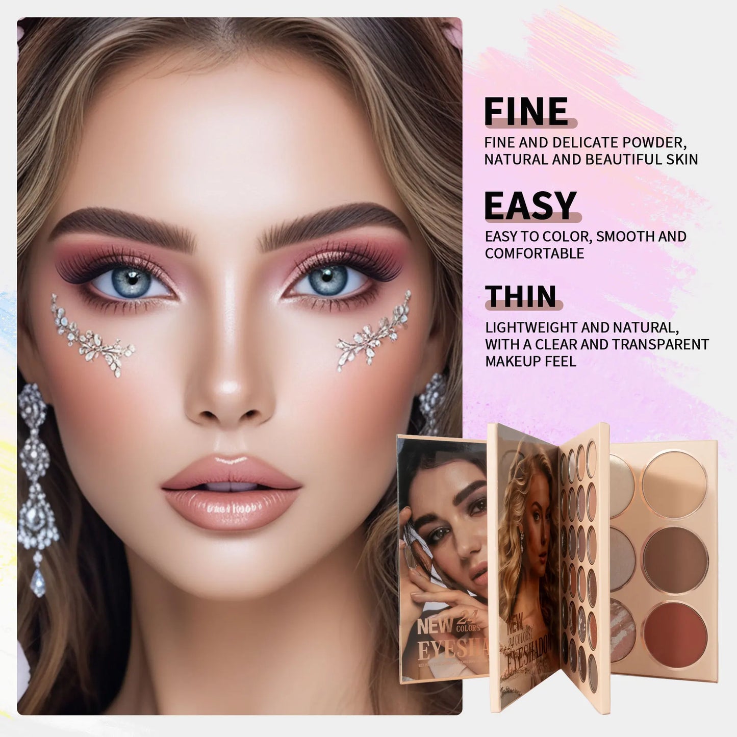 đ Professionell Makeup-palett med 54 fĂ€rger â Allt-i-ett: Ăgonskugga, Rouge, Highlighter & Contouring