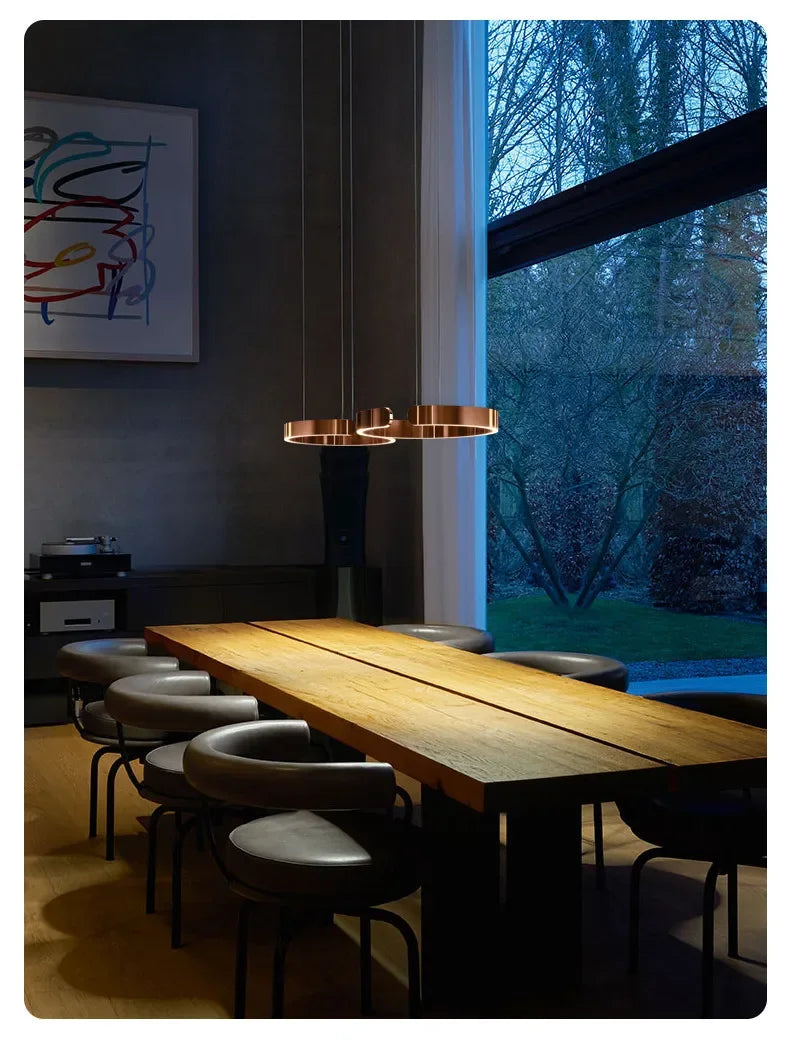 Minimalistisk LED Taklampa med Cirkulära Ringar – D40/D60