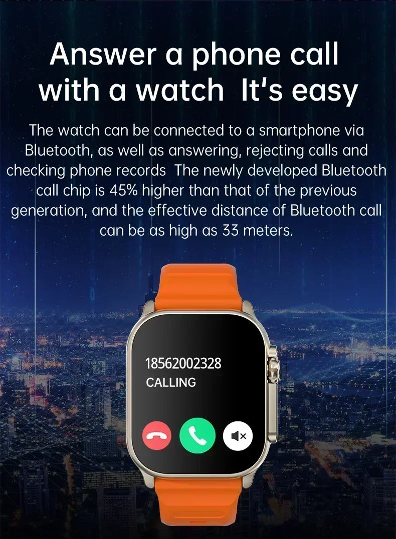 Smartklocka Ultra 9 Gen 2 – 2.2" HD Skärm – Bluetooth & NFC – Fitness & Hälsa