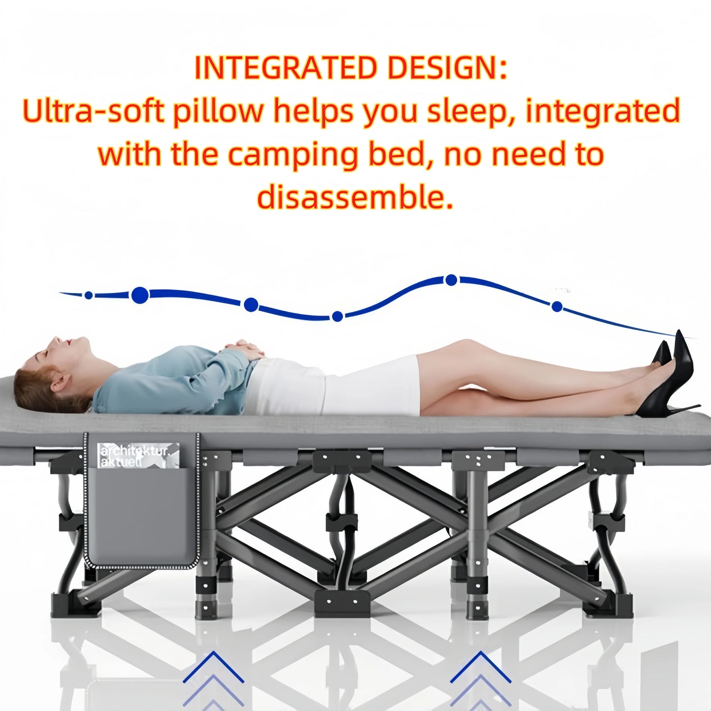 Hopfällbar Solsäng för Utomhus & Camping – Modern Design – Med Kudde