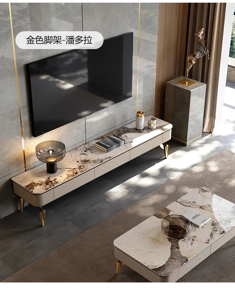 DUTRIEUX TV-bänk – Modern Minimalism med Lyxig Stenfinish