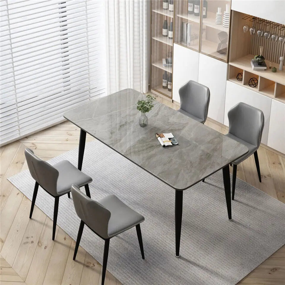 Marmorbord med Metallram – 120 × 70 cm för 4–6 personer