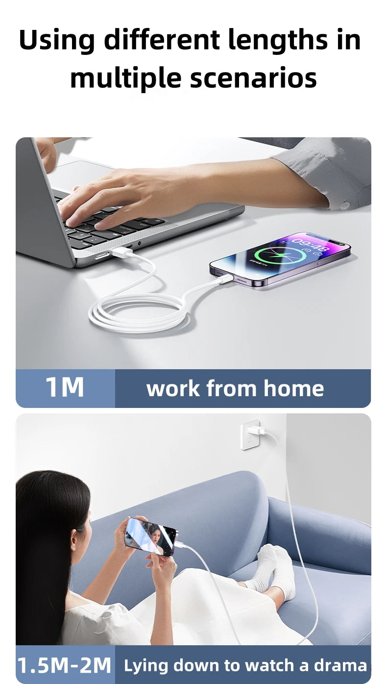 Snabbladdningskabel USB-C till iPhone – 20W PD | För iPhone 14/13/12/11 Pro Max