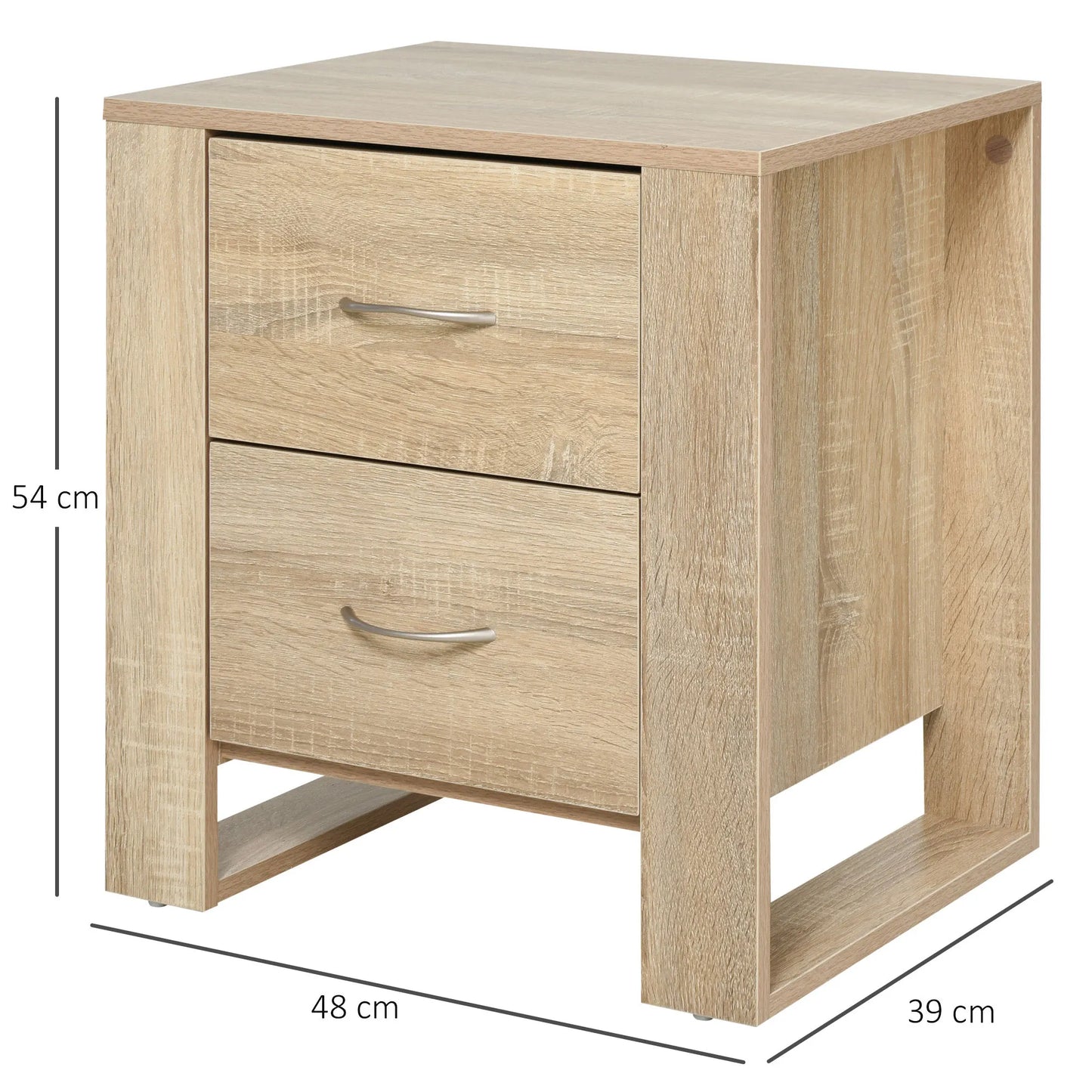 HOMCOM Sängbord med 2 Lådor – Elegant & Praktiskt för Sovrum och Vardagsrum