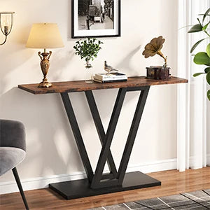 đȘ Tribesigns Konsolbord 110 cm â Industriell Design med V-formade Metallben â För Hall & Vardagsrum