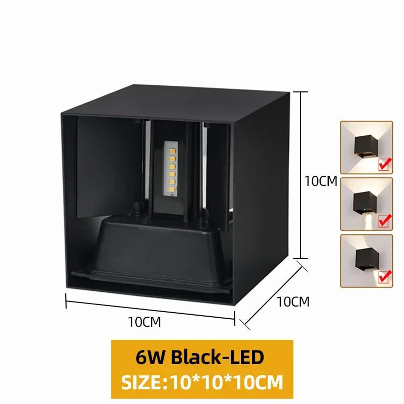 Modern Vägglampa i Aluminium – LED-ljus med IP65 Skyddsnivå