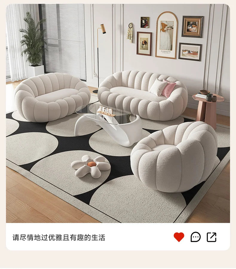 Elegant Teddy Sammet Recliner Soffa – Nordisk Stil – Bekväm Loungestol för Vardagsrum