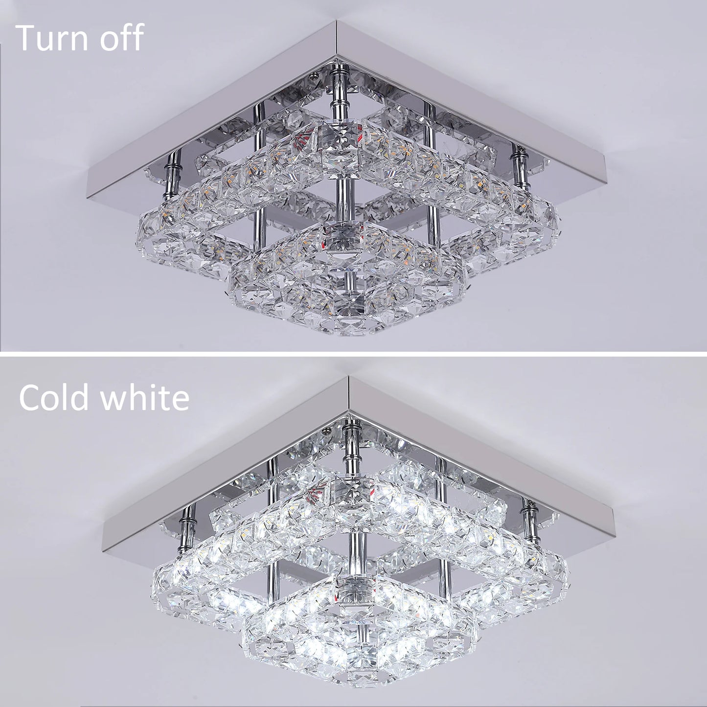 Vetrulus Kristallkrona – LED Taklampa i Lyxig Design (27 × 27 × 12 cm)