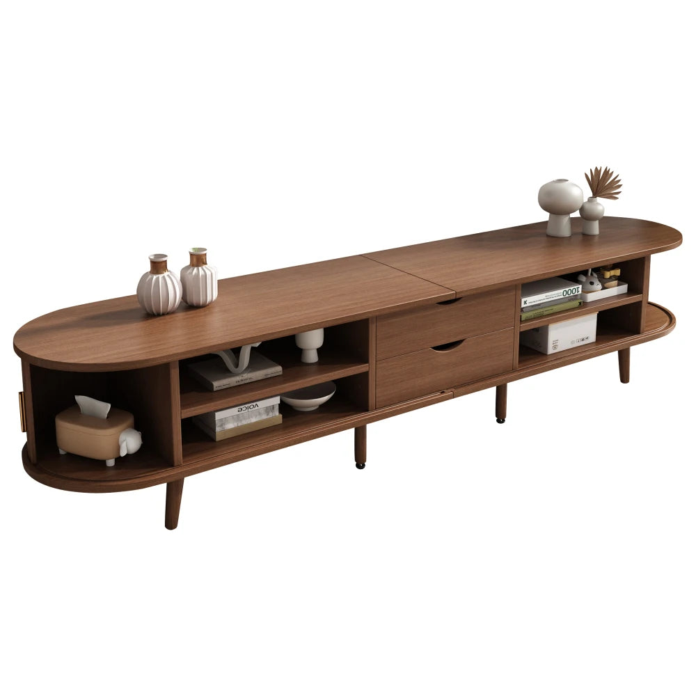 Modern TV-bänk i Valnöt – 175 cm med Skjutdörrar & Förvaring