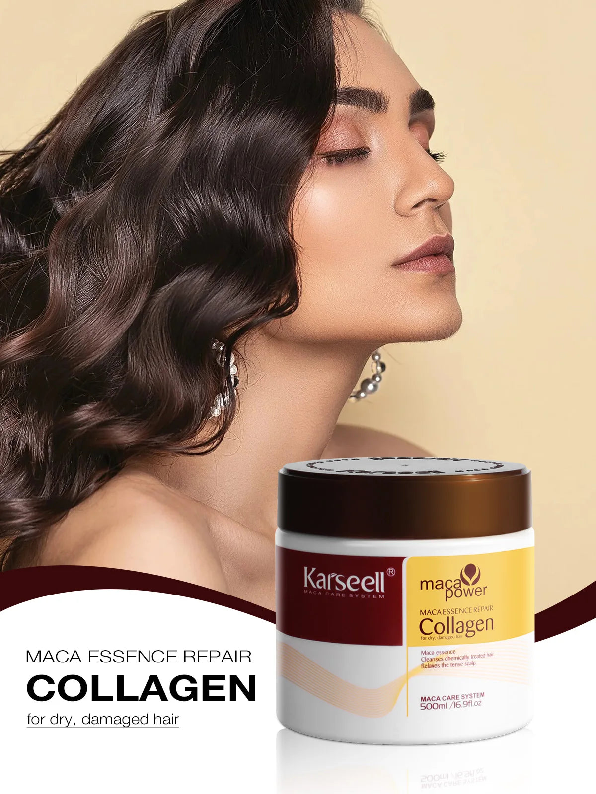 Karseell Collagen Hårinpackning – Djupverkande Återfuktning med Arganolja (100ml / 500ml)