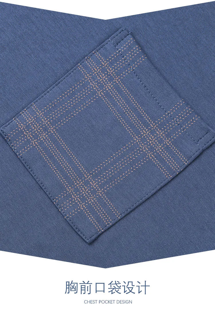 Herrpyjamas i 100% Bomull – 2-delad Set – Patchwork Design – Långärmad & Byxor – Vår/Höst/Vinter